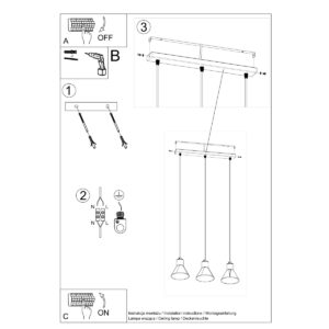Lampă suspendată TALEJA 3 alb [ES111] - imagine 5