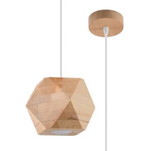 Lampă suspendată WOODY lemn natural - imagine 1