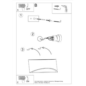 Lampă de perete lăcuită VIXEN alb lucios - imagine 5