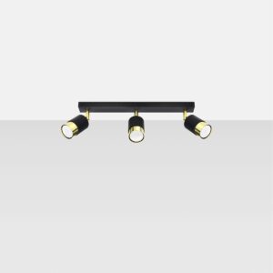 Plafonieră NERO 3 negru/golden - imagine 2