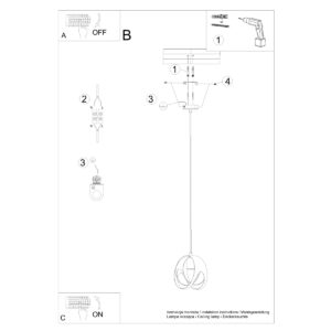 Lampă suspendată TULOS 1 negru - imagine 4