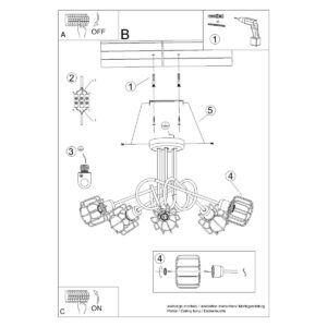 Candelabru BELUCI 5S negru - imagine 6