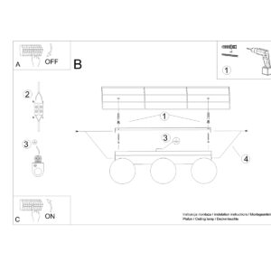 Plafonieră YOLI 3 negru - imagine 5