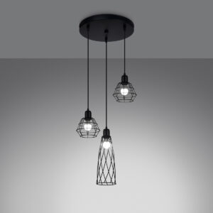 Lampă suspendată SUBA 3P negru - imagine 3