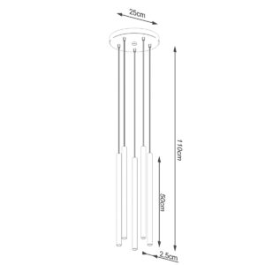 Lampă suspendată PASTELO 5P aur - imagine 5