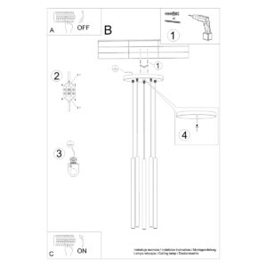 Lampă suspendată PASTELO 5P aur - imagine 6