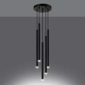 Lampă suspendată PASTELO 5P negru - imagine 3