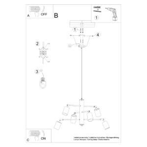 Candelabru LEMMI 6 alb - imagine 6