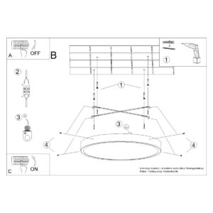 Plafonieră ONYX 60 negru LED 3000K - imagine 6