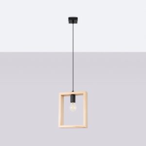 Lampă suspendată ARIES lemn natural - imagine 2