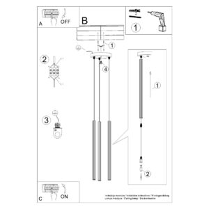 Lampă suspendată ARCHE 3P negru - imagine 11