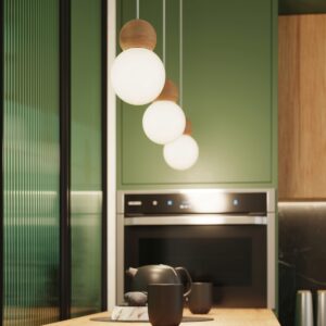 Lampă suspendată PEKKA 3P alb/lemn natural - imagine 14