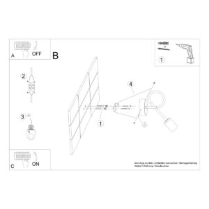 Lampă de perete LOOP negru - imagine 5