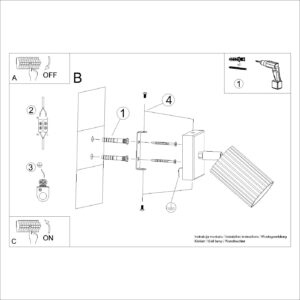 Lampă de perete KARBON alb - imagine 8