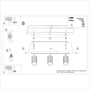 Plafonieră KARBON 3L aur - imagine 10