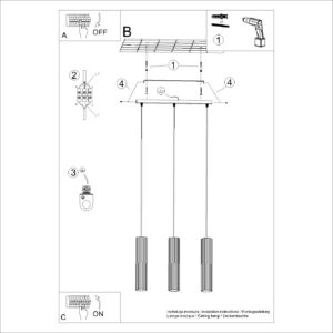Lampă suspendată KARBON 3L negru - imagine 11