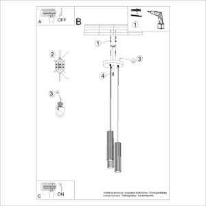 Lampă suspendată KARBON 3P bej - imagine 9