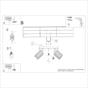 Plafonieră KARBON 4 bej - imagine 8
