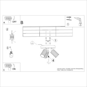 Plafonieră KARBON 3P verde măsliniu - imagine 10
