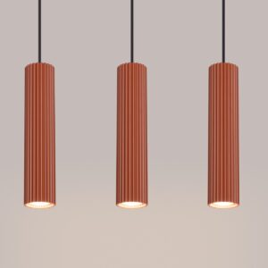 Lampă suspendată KARBON 3L roșu ocru - imagine 5