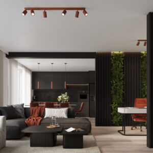 Plafonieră KARBON 6L roșu ocru - imagine 11