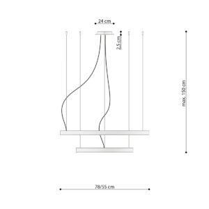 Candelabru RIO 2 55/78 alb LED 4000K - imagine 4