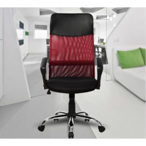 Scaun de birou ergonomic Bedora Lotte, Mesh, Negru/Rosu - imagine 5