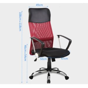 Scaun de birou ergonomic Bedora Lotte, Mesh, Negru/Rosu - imagine 6